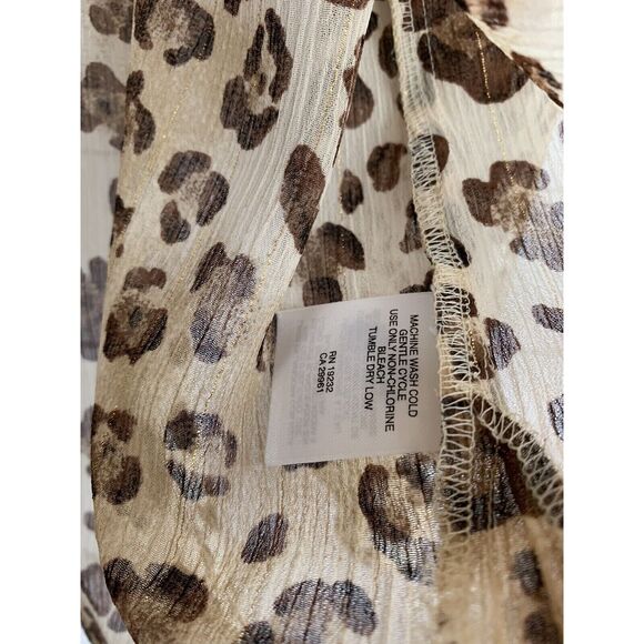 ALFRED DUNNER Shirt womens 16 Semi-sheer Long Sleeve Animal Print Front Button - Picture 3 of 4